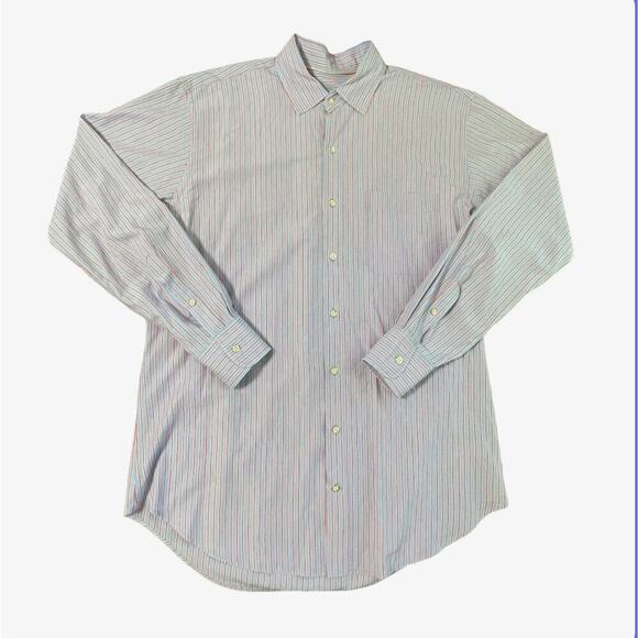 Peter Millar Seaside Collection LS Button Up Shirt Stripes Blue & Pink XL Men - Picture 2 of 8